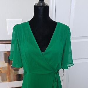 Calvin Klein Vibrant Green Midi Dress